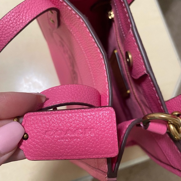 Coach Fuchsia Crossbody Bag with Burgundy Strap - Picture 5 of 5